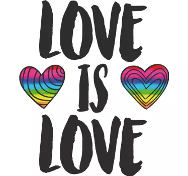 Couple t-shirts love is love hearts - TenStickers