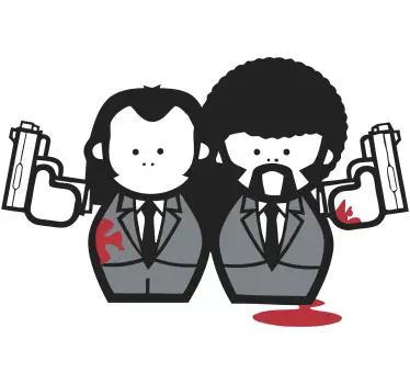 Couple t-shirts stylish duo with guns - TenStickers