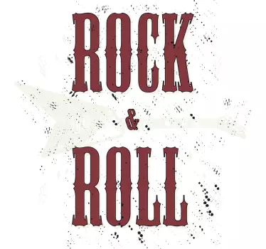 Rock n' Roll with guitar design t-shirt - TenStickers
