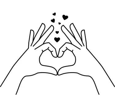 Couple t-shirts heart hands gesture design - TenStickers