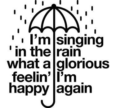 "Singing in the rain" lyrics t-shirt - TenStickers