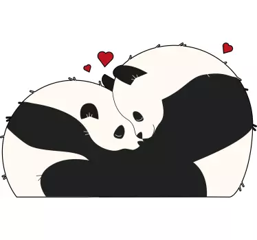 Panda love connection couple t-shirts - TenStickers