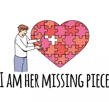 Couple t-shirts puzzle heart connection - TenStickers