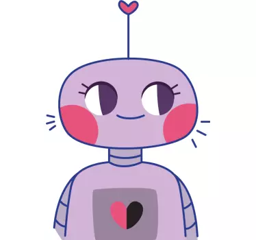 Couple t-shirts cute robot duo - TenStickers