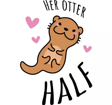 Otter love couples couple t-shirts - TenStickers