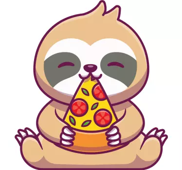 Couple t-shirts cute sloths sharing pizza - TenStickers