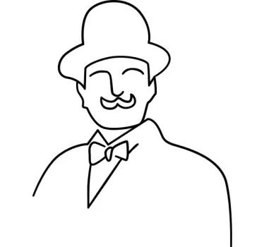 Hercule Poirot Line Art t-shirt - TenStickers