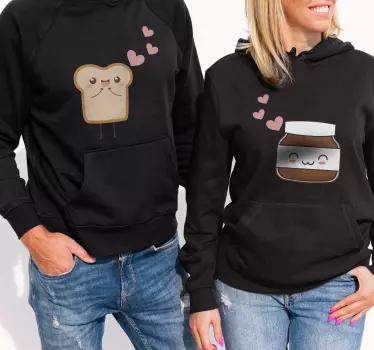Bread and Nutella matching couple t shirts - TenStickers