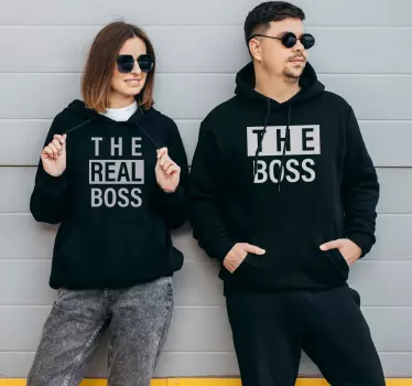 The boss & the real boss matching couple hoodies - TenStickers