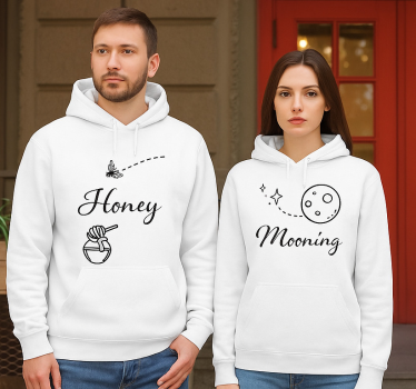 Couple t shirt monochrome honeymooning - TenStickers