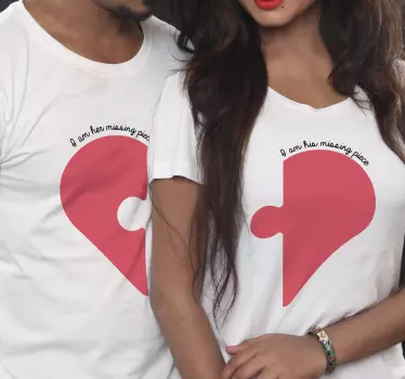 Couple t-shirts couple's heart puzzle - TenStickers