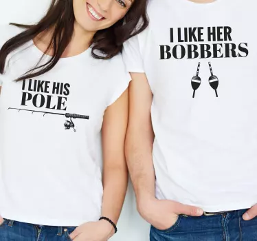 Couple t-shirts for fishing lovers humor - TenStickers