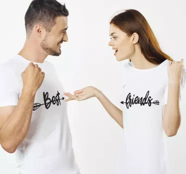 Couple t-shirts friendly best connection - TenStickers