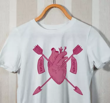 Couple t-shirts heart and arrows together - TenStickers