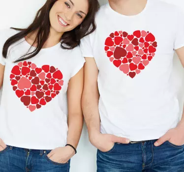Couple t-shirts heart shape collection - TenStickers
