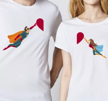 Couple t-shirts heroic love celebration - TenStickers