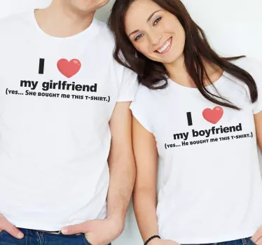 Couple t-shirts i love you shirts - TenStickers