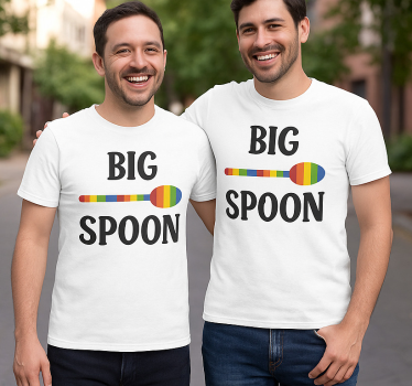 Couple t-shirts lgbt big spoon - TenStickers
