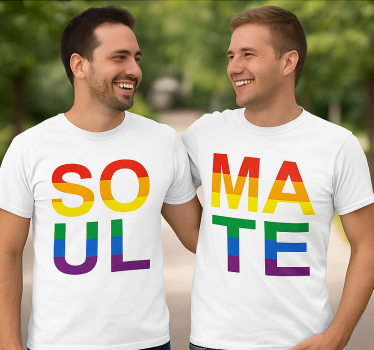 Couple t-shirts lgbt soulmate - TenStickers