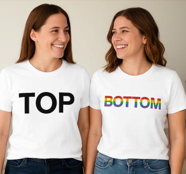 Couple t-shirts lgbt top bottom - TenStickers