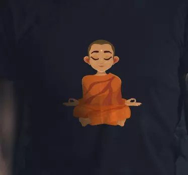 Couple t-shirts meditating monk design - TenStickers