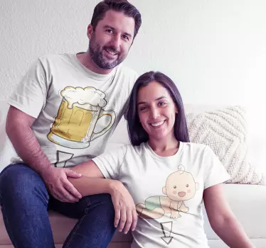 Couple t-shirts playful couple tee - TenStickers