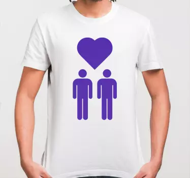 Couple t-shirts purple love symbol - TenStickers