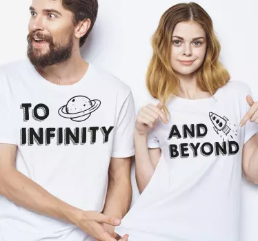 Couple t-shirts space adventure duo - TenStickers