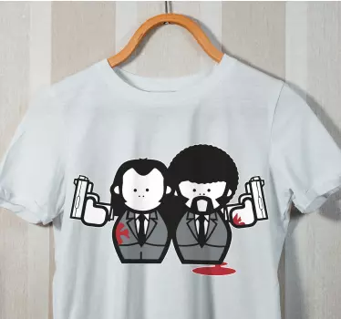 Couple t-shirts stylish duo with guns - TenStickers