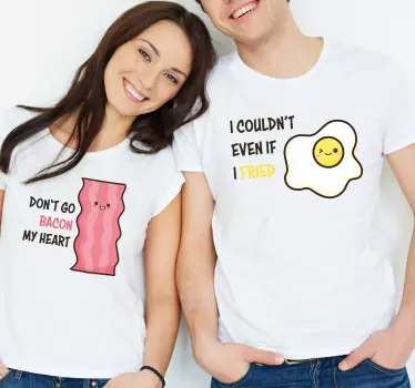 Couple t-shirts with adorable food puns - TenStickers