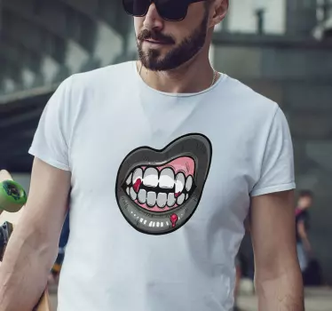 Couple t-shirts with bold lip graphic design - TenStickers