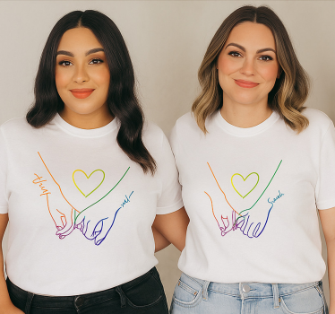 Couple t-shirts with lgbt heart design - TenStickers