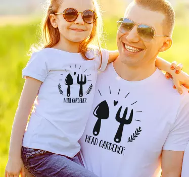 Head gardener and helper father and daughter shirt - TenStickers