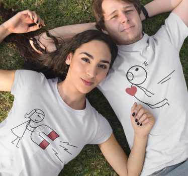 Heart magnet Couple t shirts - TenStickers