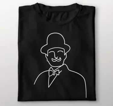 Hercule Poirot Line Art t-shirt - TenStickers