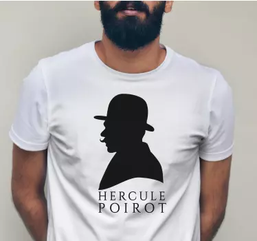 Hercule Poirot Silhouette t-shirt - TenStickers