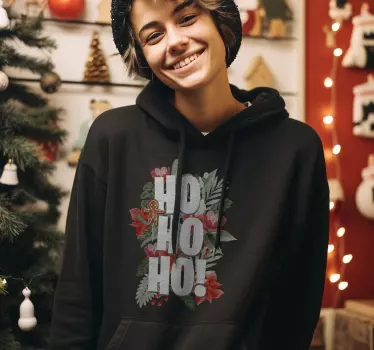 Santa "Ho ho ho" text Christmas sweatshirt - TenStickers