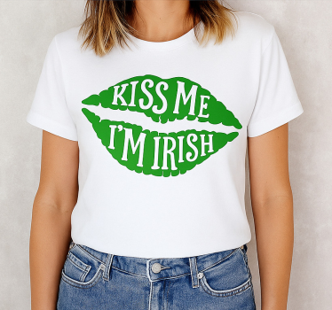 Kiss me i'm irish shirt st patrick's green kisses - TenStickers
