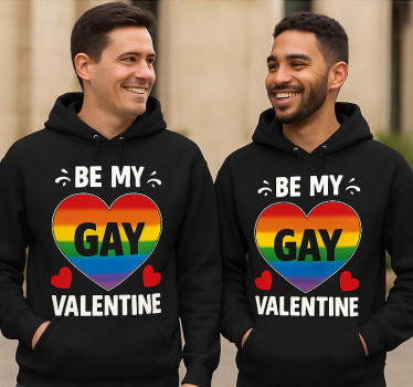 Lgbt be my gay valentine couple t-shirts - TenStickers