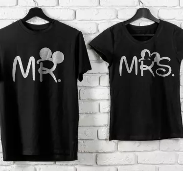 Matched mickey and minnie couple t shirts - TenStickers