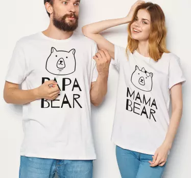 Mother and daughter t-shirt bear family tees - TenStickers