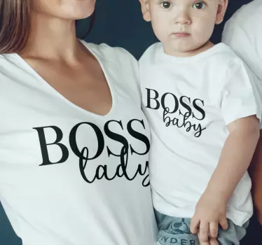 Mother and daughter t-shirt boss lady and baby - TenStickers