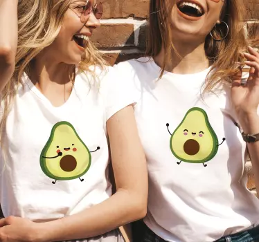 Mother and daughter t-shirt cute avocados laughing - TenStickers