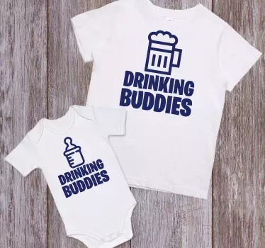Mother and daughter t-shirt fun drinking partners set - TenStickers