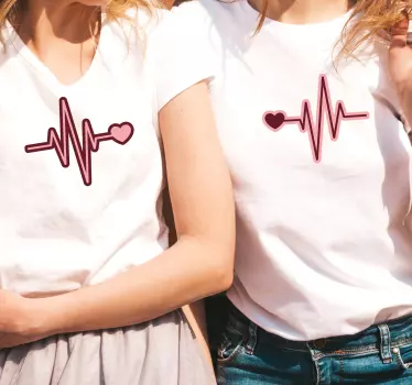 Mother and daughter t-shirt heartbeat love bond - TenStickers