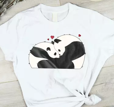 Panda love connection couple t-shirts - TenStickers