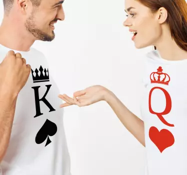 Playing card couple couple t-shirts - TenStickers