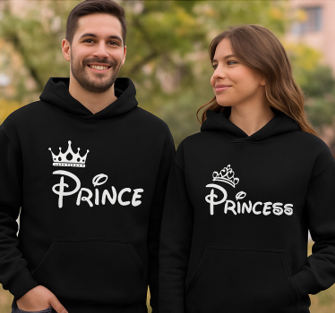 Prince and princess couple t shirt - TenStickers