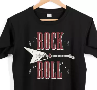 Rock n' Roll with guitar design t-shirt - TenStickers