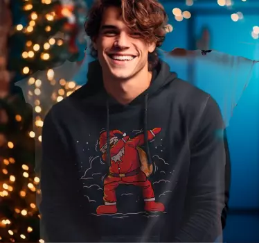 Santa Claus dab dance Christmas hoodie - TenStickers
